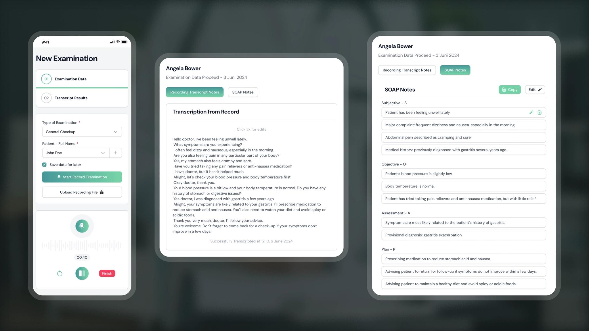 Structured medical record and clinician review workflow